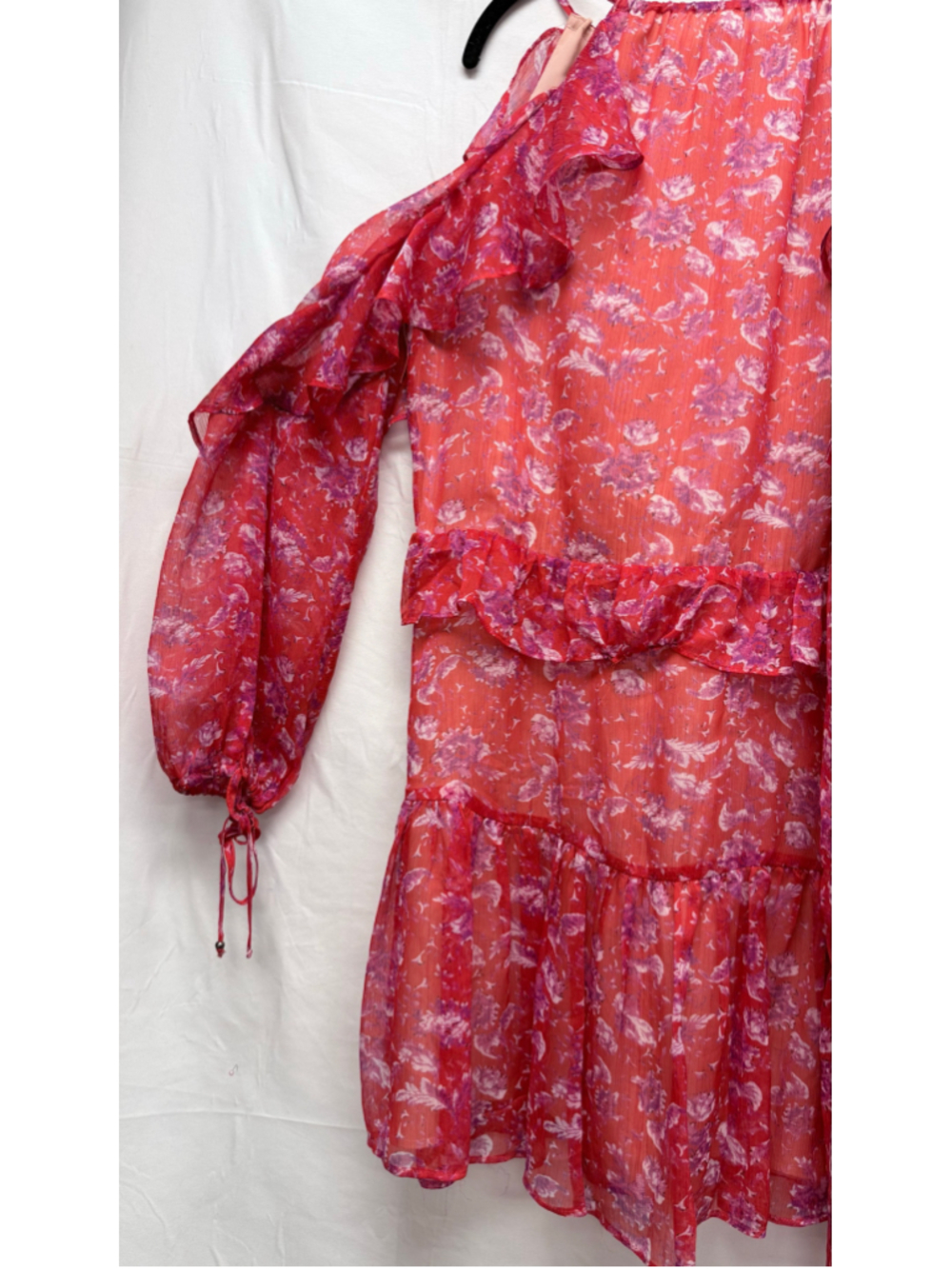 Women's Adelyn Rae Floral Mini Dress, Size S, Red and Purple - Picture 11 of 14